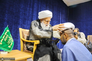مراسم جشن عید غدیر و عمامه‌گذاری طلاب در بیت مراجع  تقلید و علما