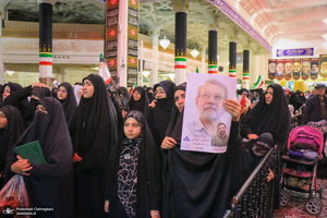 مراسم بزرگداشت شهید علی لاریجانی در حرم حضرت معصومه (س)