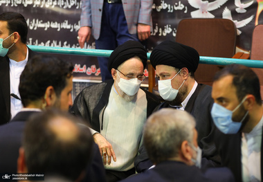  مراسم وداع با پیکر سید محمود دعایی در حسینیه جماران/ سخنرانی خاتمی، ظریف، ربیعی و رحمانی