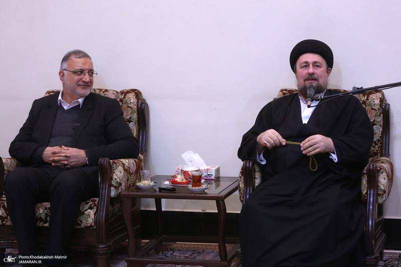 دیدار شهردار و اعضای شورای شهر تهران با سید حسن خمینی