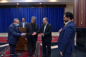 مراسم تودیع و معارفه رئیس حوزه قضایی بخش آفتاب در حرم امام خمینی