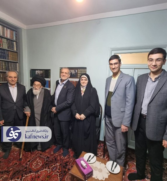 دیدار پزشکیان با  آیت‌الله ‎آل‌ هاشم، پدر امام جمعه فقید تبریز + عکس ها