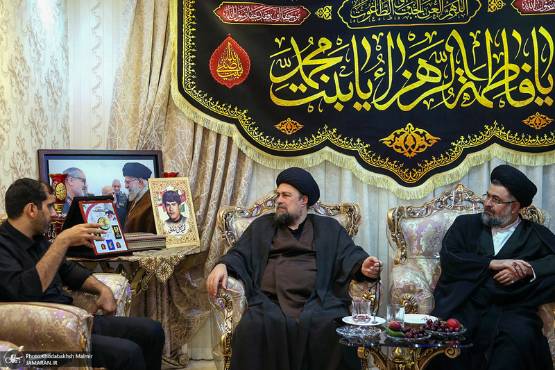 حضور آیت الله سید حسن خمینی در منزل سردار سپهبد شهید علی شادمانی