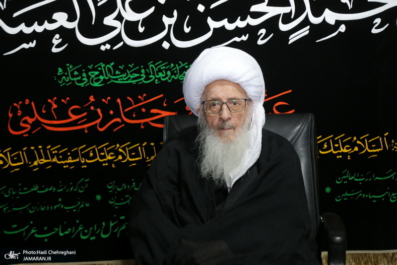 دسته عزاداری شهادت امام عسکری(ع) با حضور آیت العظمی وحید خراسانی