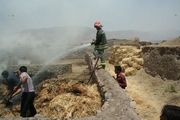 ۵۰ تن علوفه کشاورزان روستای کفشکران اشترینان در آتش سوخت