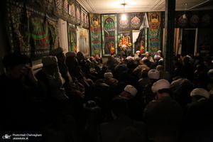 عزاداری شهادت حضرت فاطمه(س) در بیت آیت الله دوستی زنجانی با حضور سید حسن خمینی