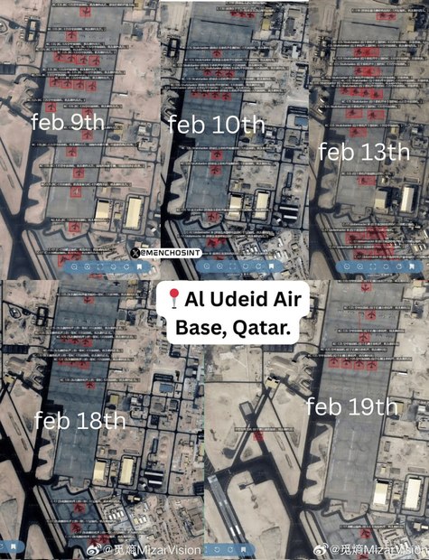 آمریکا عمده تجهیزات خود را از پایگاه العدید قطر خارج کرد + عکس ها