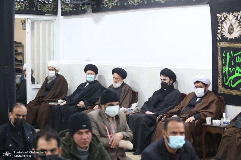 عزاداری شهادت حضرت فاطمه(س) در بیت آیت الله دوستی زنجانی با حضور سید حسن خمینی