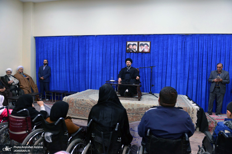 دیدار جمعی از معلولین موسسه شهید ناصر قربانی شهرستان ملارد با سید حسن خمینی