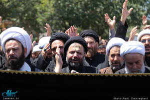دسته عزاداری امام جعفرصادق(ع) با حضور حضرت آیت الله وحید خراسانی