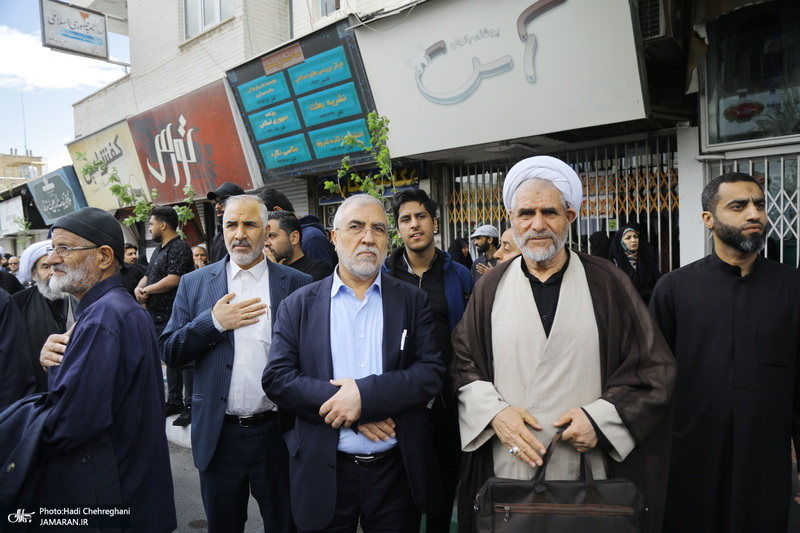 دسته عزاداری روز شهادت امام جعفر صادق (ع) با حضور آیت الله العظمی وحید خراسانی
