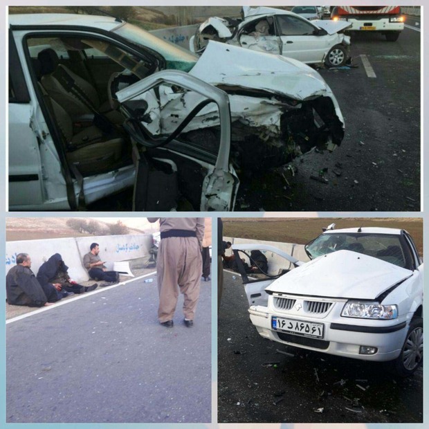 واژگونی خودرو سواری ترافیک در آزاد راه کرج- قزوین ایجاد کرد