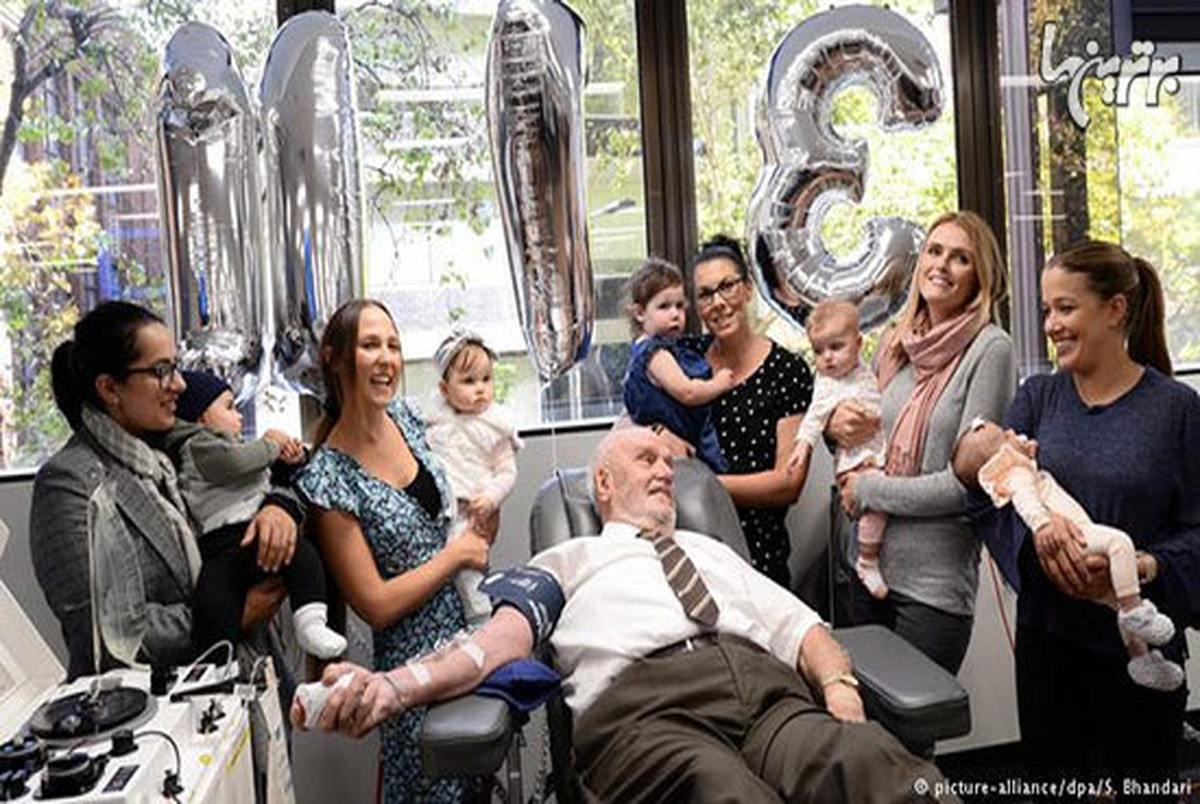 رکورد 1173 بار اهدای خون پیرمرد 81 ساله در استرالیا + عکس