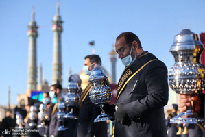 دسته عزاداری خادمان حرم کریمه اهل بیت (ع) در روز شهادت حضرت زهرا (س)‎‎