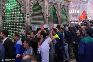 اجتماع بزرگ کارگران به مناسبت سالگرد شهادت حاج قاسم سلیمانی در حرم امام خمینی (س)