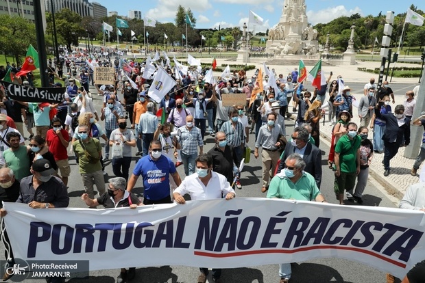 اعتراض به تبعیض نژادی در خیابان های لیسبون
