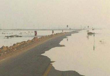 جاده ساحلی گناوه به بوشهر بسته شد