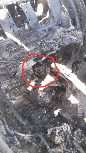 عکس جمجمه نظامی آمریکایی در بین قطعات هواپیماهای منهدم شده در اصفهان!
