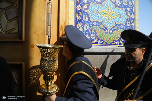 دسته عزاداری خادمین حرم مطهر حضرت معصومه (س) در سالروز شهادت امام رضا (ع)