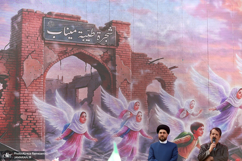 یادبود چهلمین روز شهادت مظلومانه دانش‌آموزان میناب در پی حملات وحشیانه صهیونی-آمریکایی
