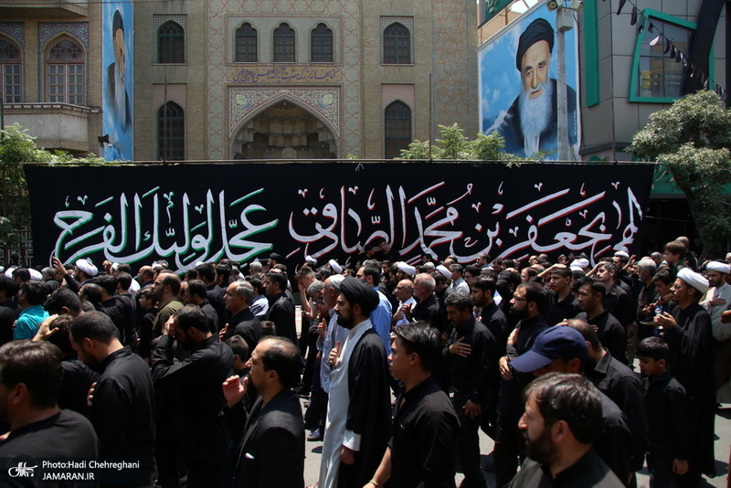دسته عزای شهادت امام صادق(ع) با حضور آیت الله العظمی وحید خراسانی