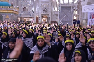 گردهمایی مسئولین بسیج دانشجویی و طلاب بسیجی در حرم امام با سخنرانی رئیس‌جمهور پزشکیان (16)