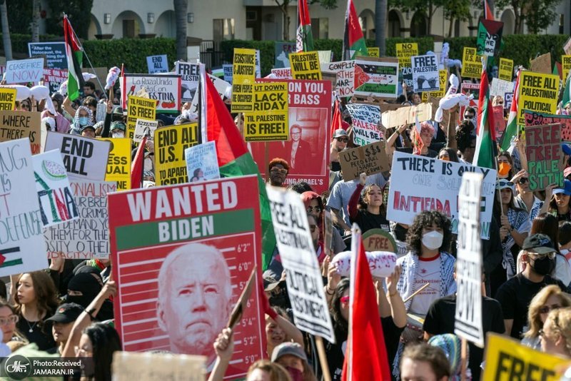 راهپیمایی مردم لس آنجلس در حمایت از آتش بس در غزه
