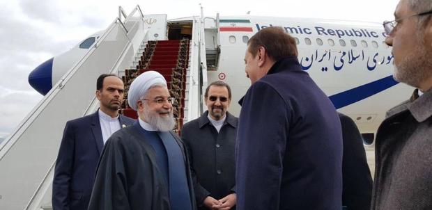 رئیس جمهور روحانی وارد روسیه شد