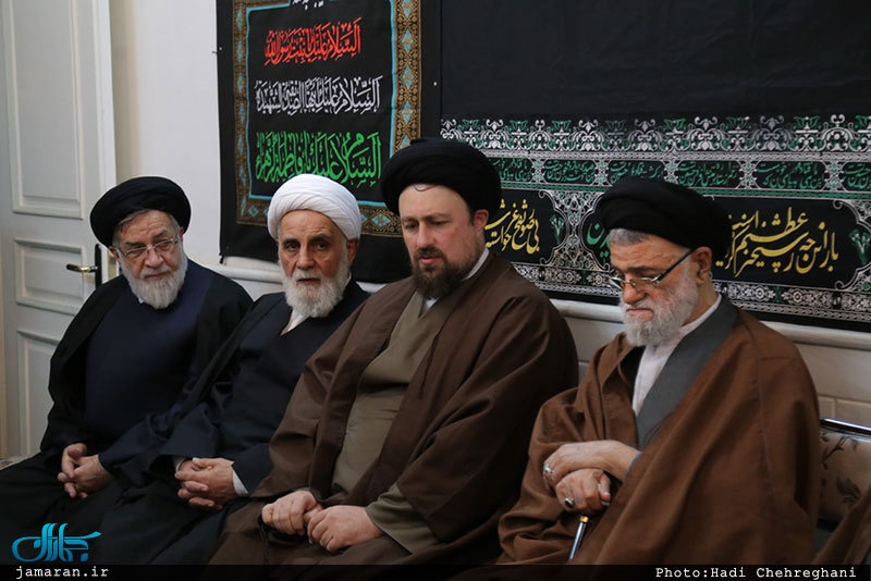 حضور سید حسن خمینی در منزل مرحوم حاج شيخ محمد حسن قرهى(ره)
