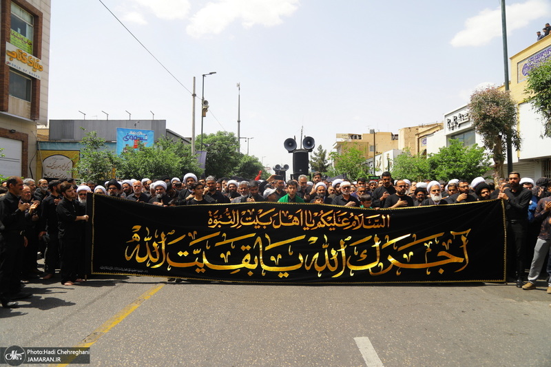 دسته عزای شهادت امام صادق(ع) با حضور آیت الله العظمی وحید خراسانی