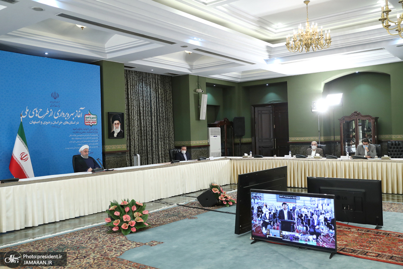 بهره برداری از طرح های ملی استان های اصفهان و خراسان رضوی با حضور رئیس جمهور