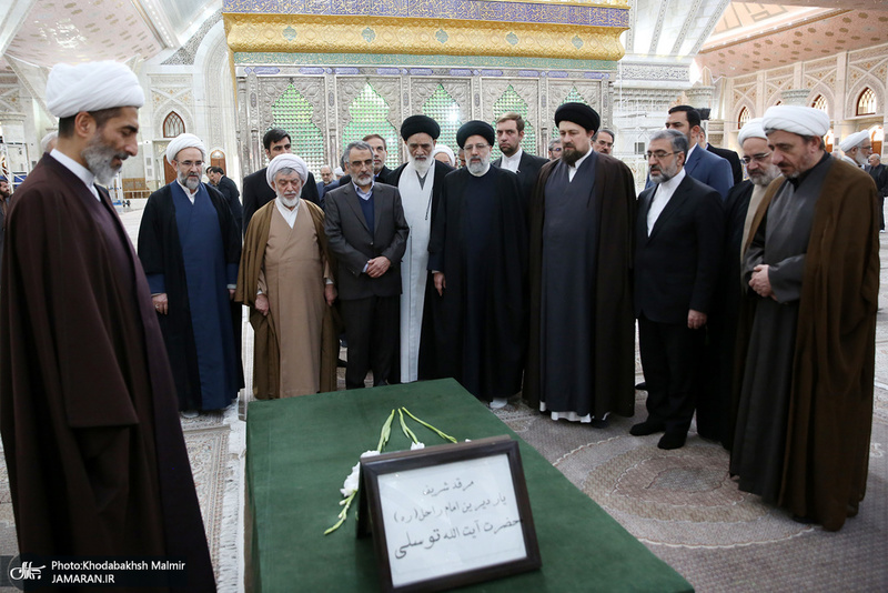 تجدید میثاق رئیس قوه قضائیه و مسئولان عالی قضایی با آرمان‌های امام خمینی(س)