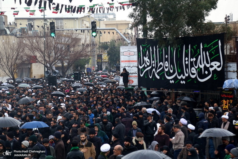 دسته عزاداری روز شهادت حضرت زهرا(س) با حضور آیت الله العظمی وحید خراسانی