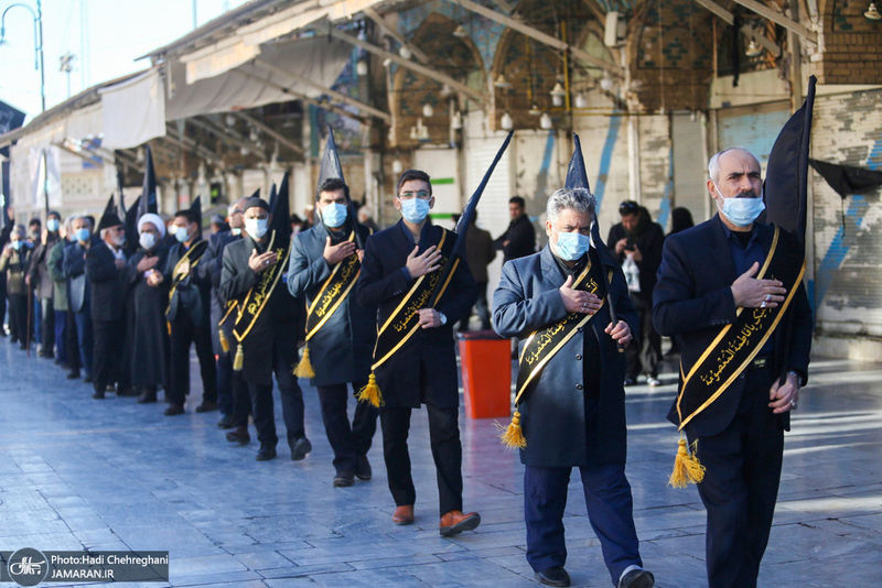 دسته عزاداری خادمان حرم کریمه اهل بیت (ع) در روز شهادت حضرت زهرا (س)‎‎
