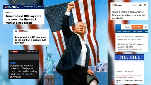 100 روز اول دولت ترامپ از نگاه رسانه های سنتی + عکس