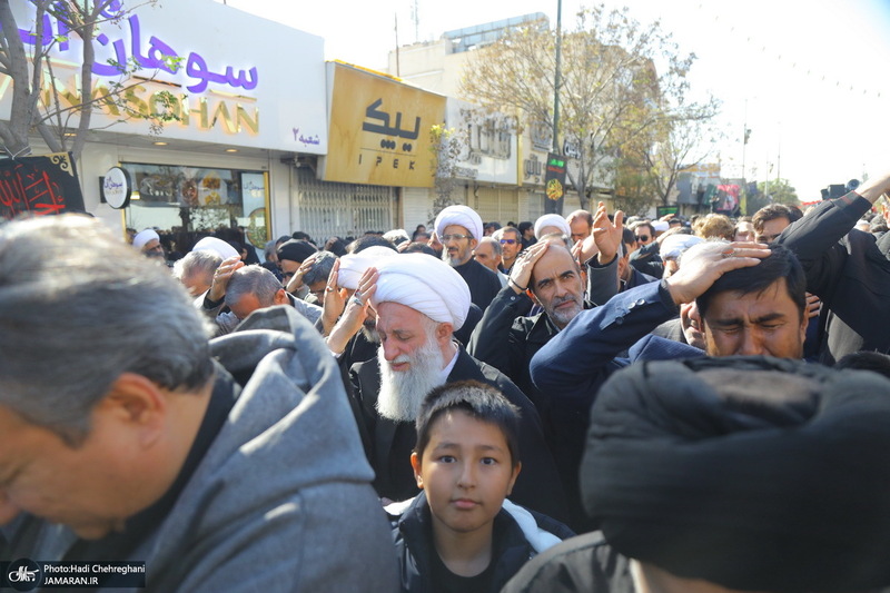 دسته عزاداری روز شهادت حضرت زهرا (س) با حضور آیت الله العظمی وحید خراسانی