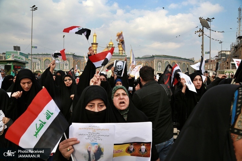 تشییع باشکوه شهیدان سردار قاسم سلیمانی و ابومهدی المهندس در کربلا و نجف