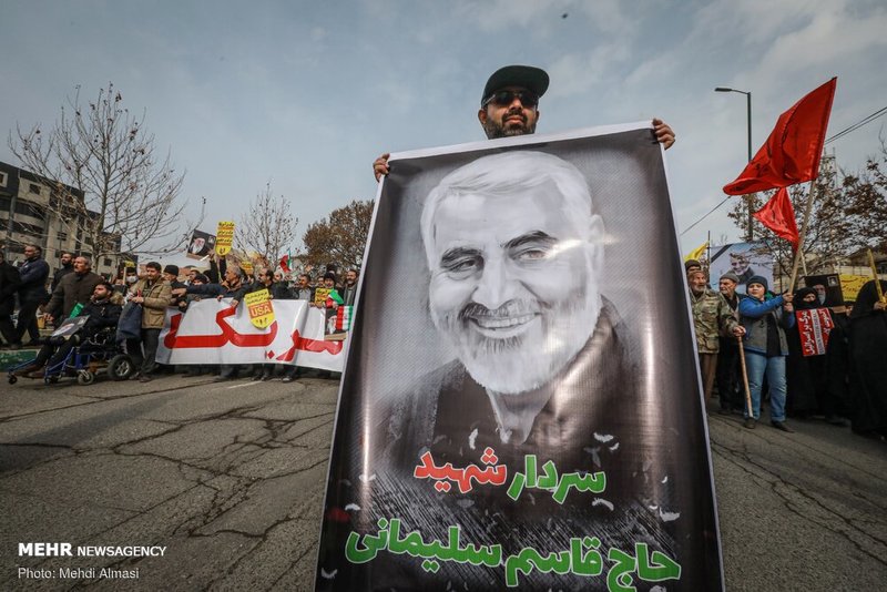 راهپیمایی مردم سراسر کشور در محکومیت ترور سردار قاسم سلیمانی 