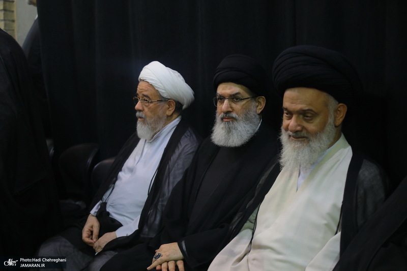 مراسم چهلمین روز تدفین رهبر شهید در دفتر آیت الله العظمی سیستانی در قم
