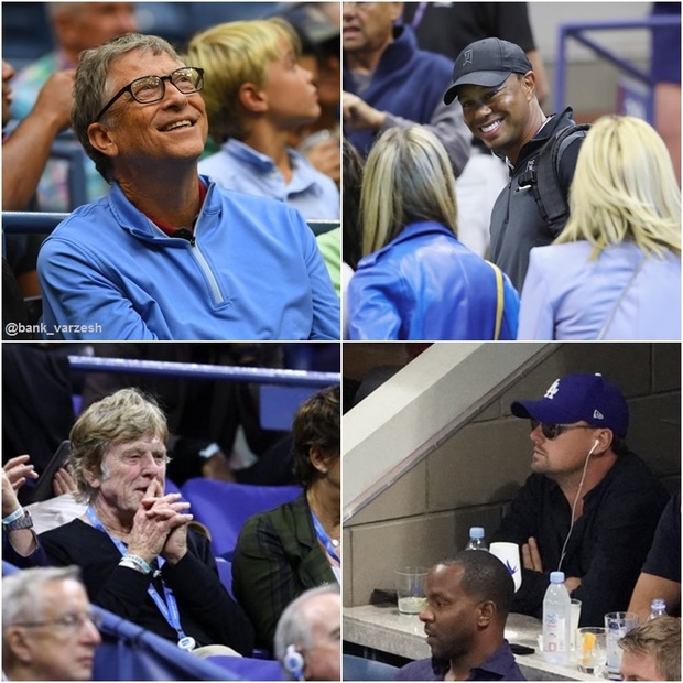 بیل گیتس تماشاگر ویژه مسابقات تنیس اوپن آمریکا+عکس
