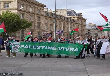 تظاهرات در پاریس برای همبستگی با مردم فلسطین + عکس ها