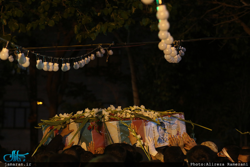 وداع با پیکر مطهر شهید امیر‌سعید قاسمی در امامزاده صالح(ع) فرحزاد 