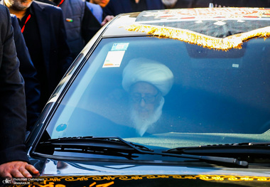  دسته عزاداری روز شهادت حضرت زهرا (س) با حضور آیت الله العظمی وحید خراسانی 