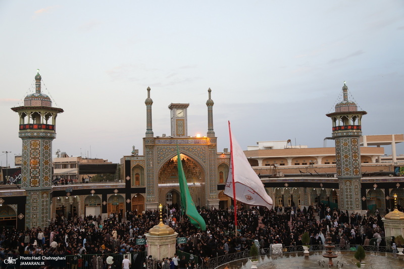 مراسم تعویض پرچم حرم حضرت معصومه (س) در شب اول ماه محرم‎‎
