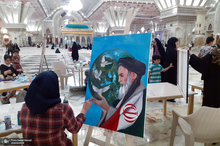 کارگاه هنری نقاشی و نقاشیخط در حرم مطهر امام خمینی(س)
