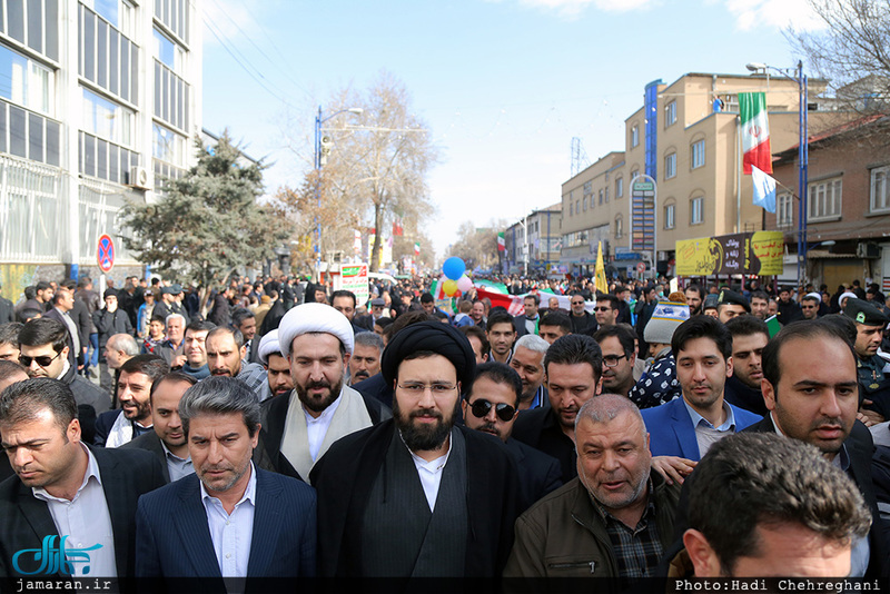 حضور سید علی خمینی در راهپیمایی 22 بهمن 