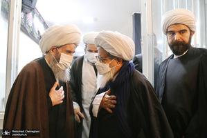 عزاداری شهادت حضرت فاطمه(س) در بیت آیت الله دوستی زنجانی با حضور سید حسن خمینی