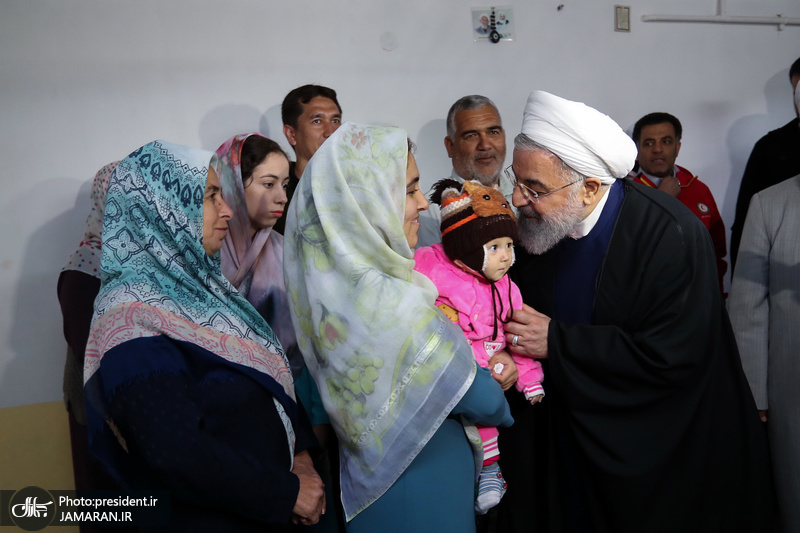 بازدید رئیس جمهور از مناطق سیل زده استان گلستان