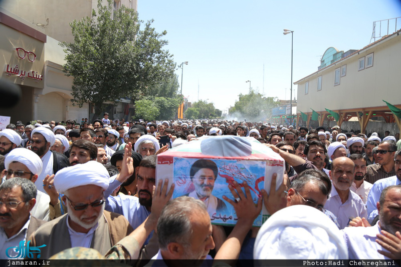مراسم تشییع پیکر مطهر شهید حمله تروریستی اخیر حجت الاسلام تقوی در قم