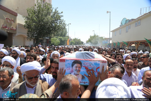 مراسم تشییع پیکر مطهر شهید حمله تروریستی اخیر حجت الاسلام تقوی در قم